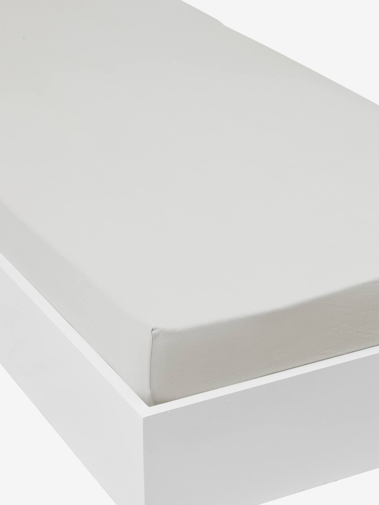 Children's Plain Colour Stretch Jersey Knit Fitted Sheet light