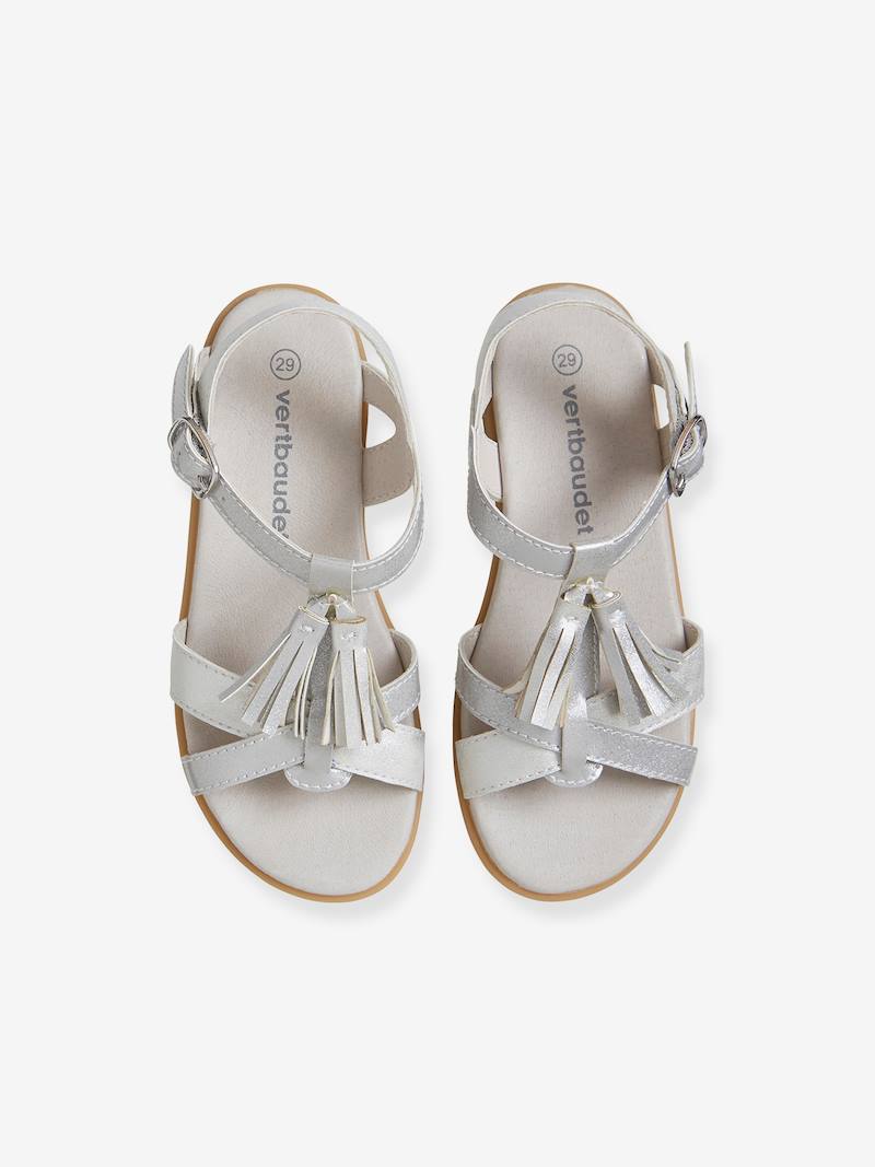 Sandals with Stylish Tassels for Girls yellow, Shoes Vertbaudet