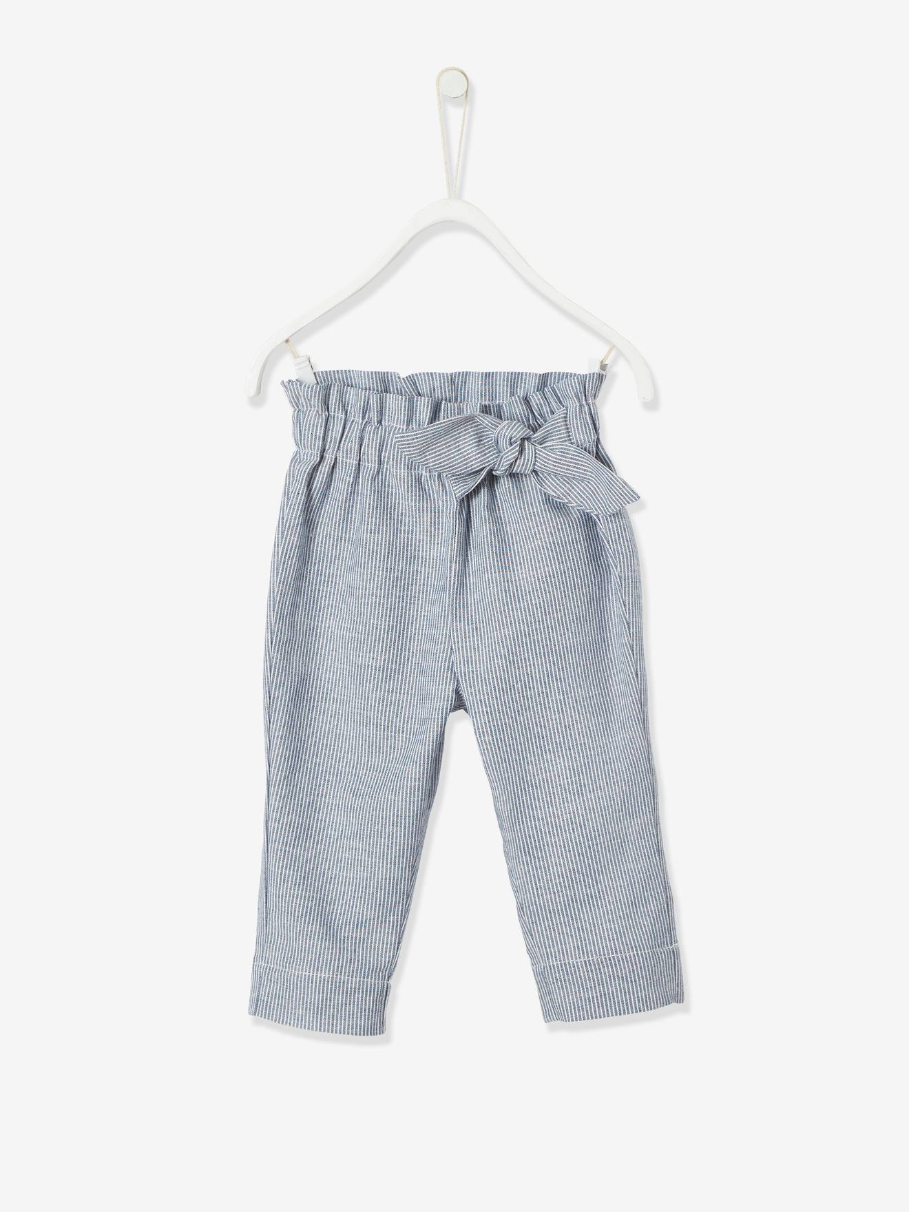 Memela Baby Clothes,Children Kid Girls Stripe Print Tassels Bandage Long Pants Casual Trousers