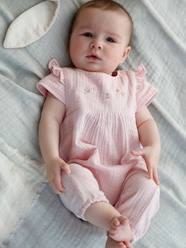 Baby-Dungarees & All-in-ones-Jumpsuit with Embroidery for Baby Girls