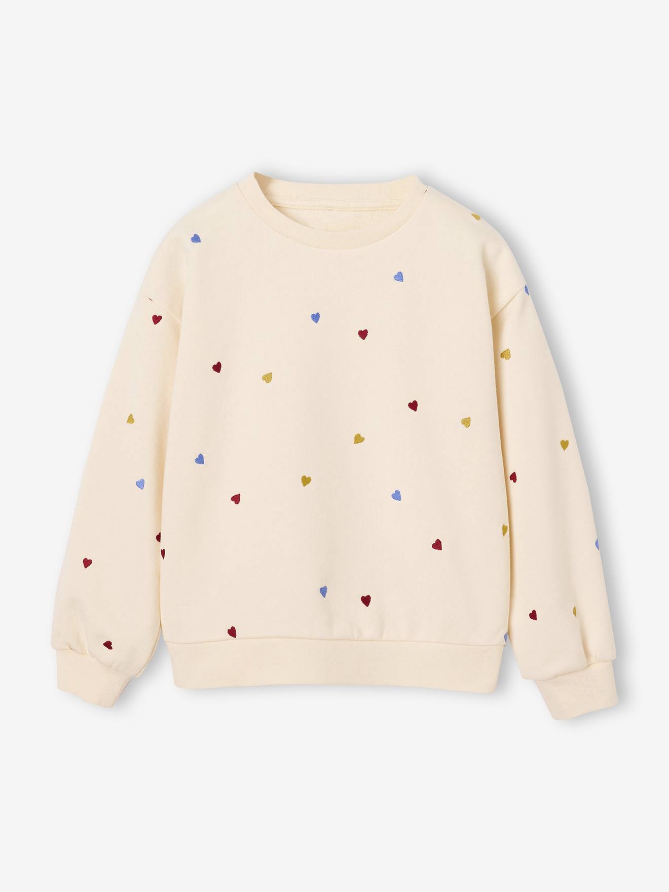 Long-sleeved sweatshirt for girls ecru