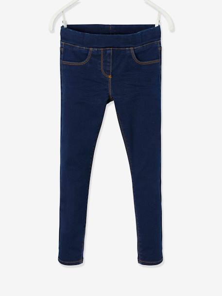 Treggings in Waterless Denim, for Girls Dark Blue 