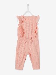 Baby-Dungarees & All-in-ones-Broderie Anglaise Jumpsuit for Baby Girls
