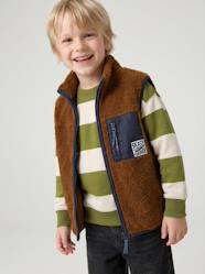 -Striped sweatshirt with crew neck for boys