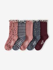 Pack of 5 pairs of "leopard" socks for girls
