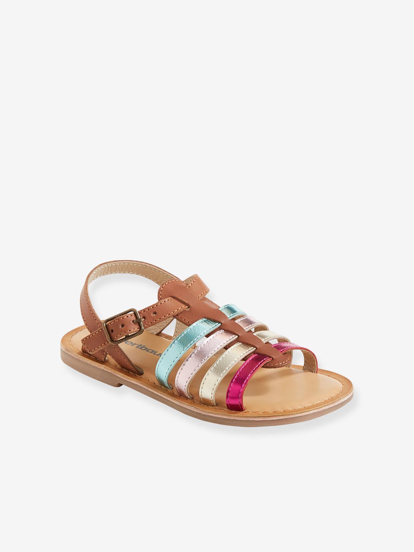 Multi-Strap Leather Sandals for Girls
