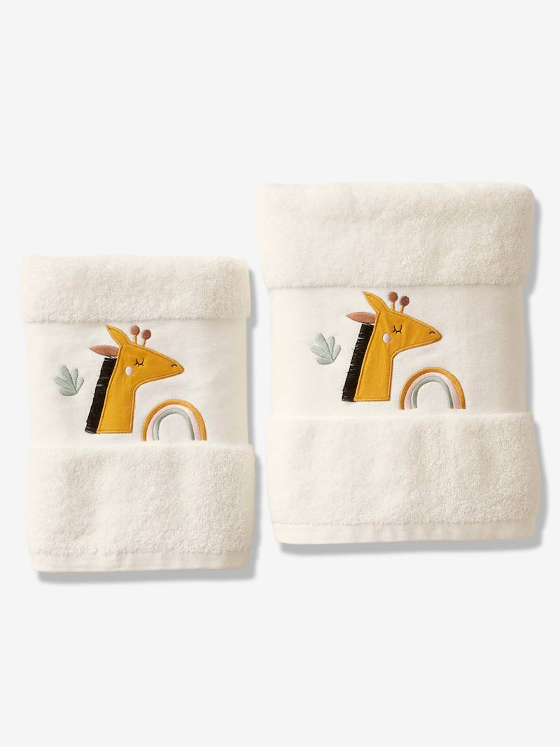 Bath Towel, Giraffe white, Bedding & Decor Vertbaudet