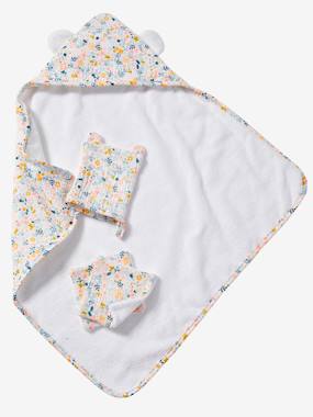 Set with Bath Cape Mitten Baby Wipes