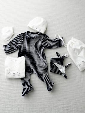 5-Piece Newborn Kit Striped Bag Cat dark