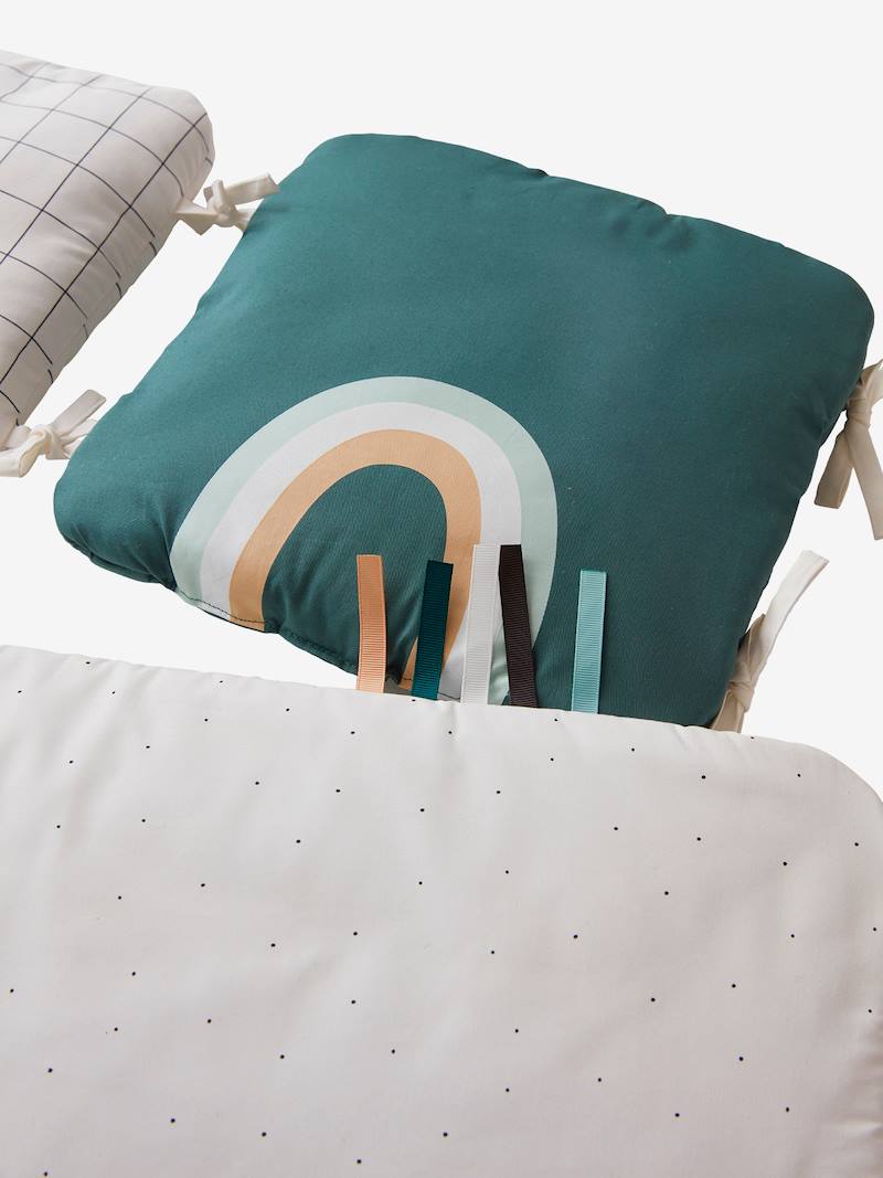 Padded Cot Bumper, Organic Collection, LOVELY NATURE white, Bedding & Decor Vertbaudet