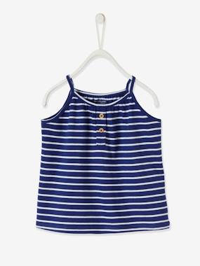 Striped Sleeveless Top with Fine Straps