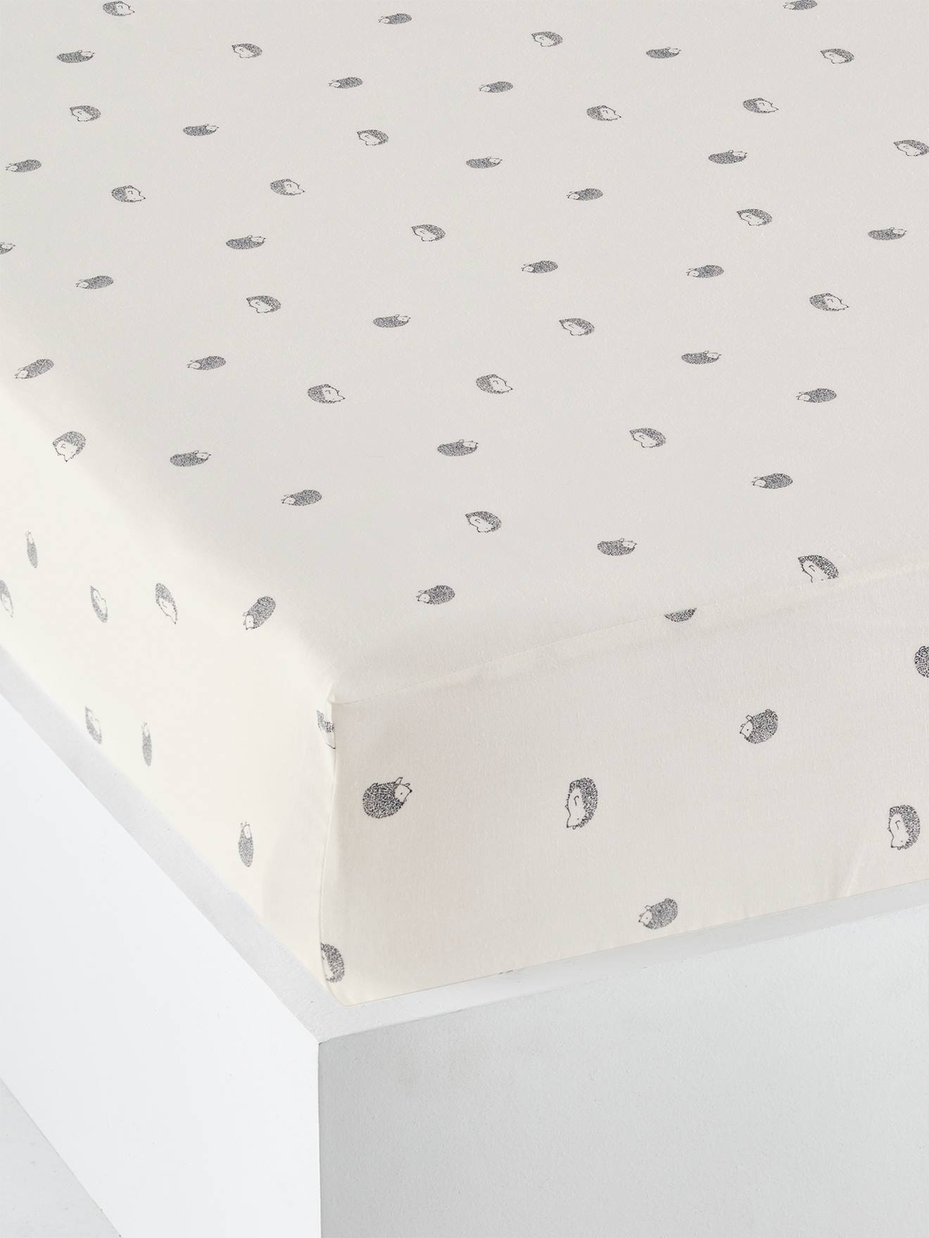 Fitted Sheet for Babies, Organic Collection, LOVELY NATURE Theme white/print
