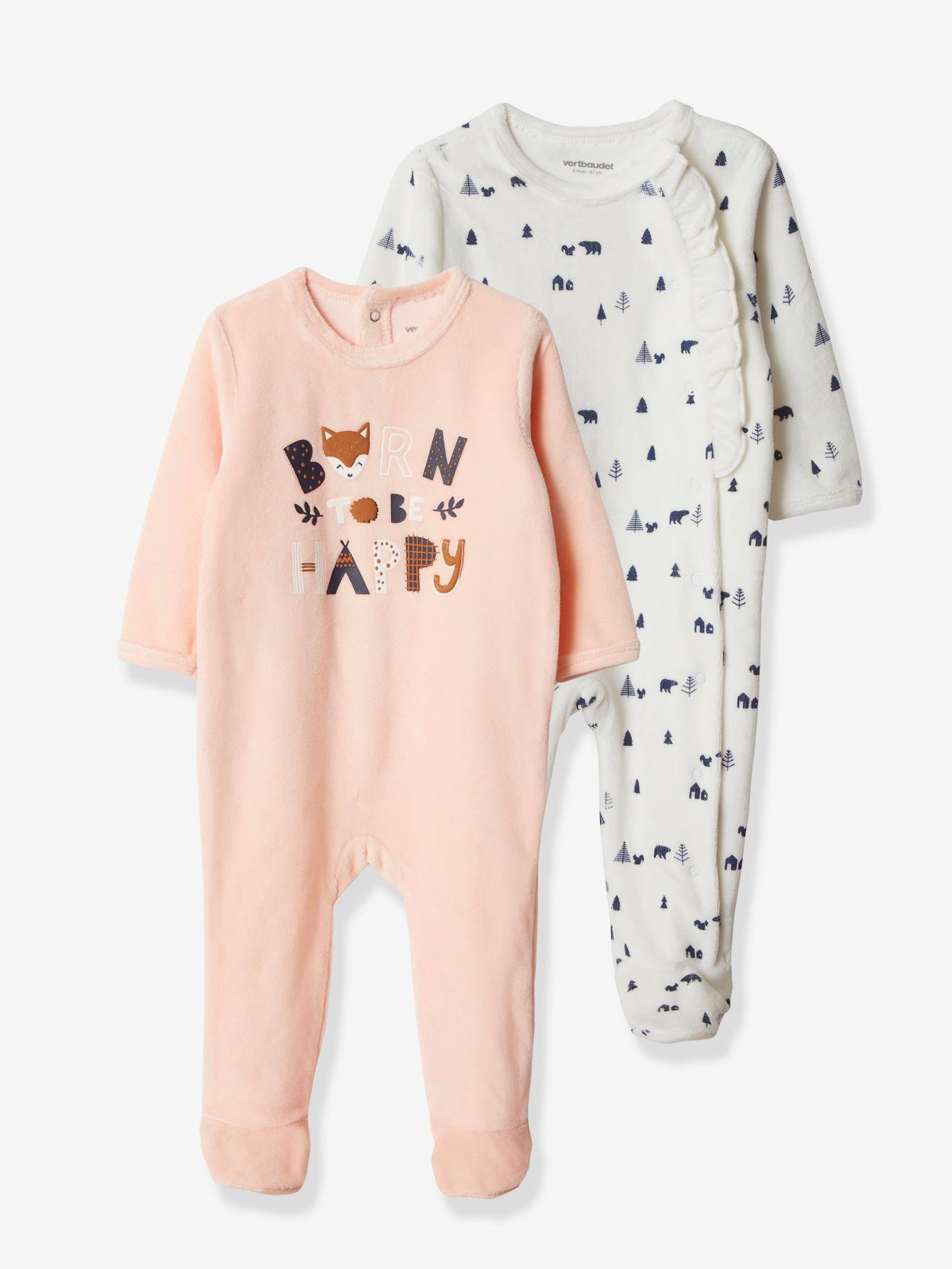 pink baby sleepsuits