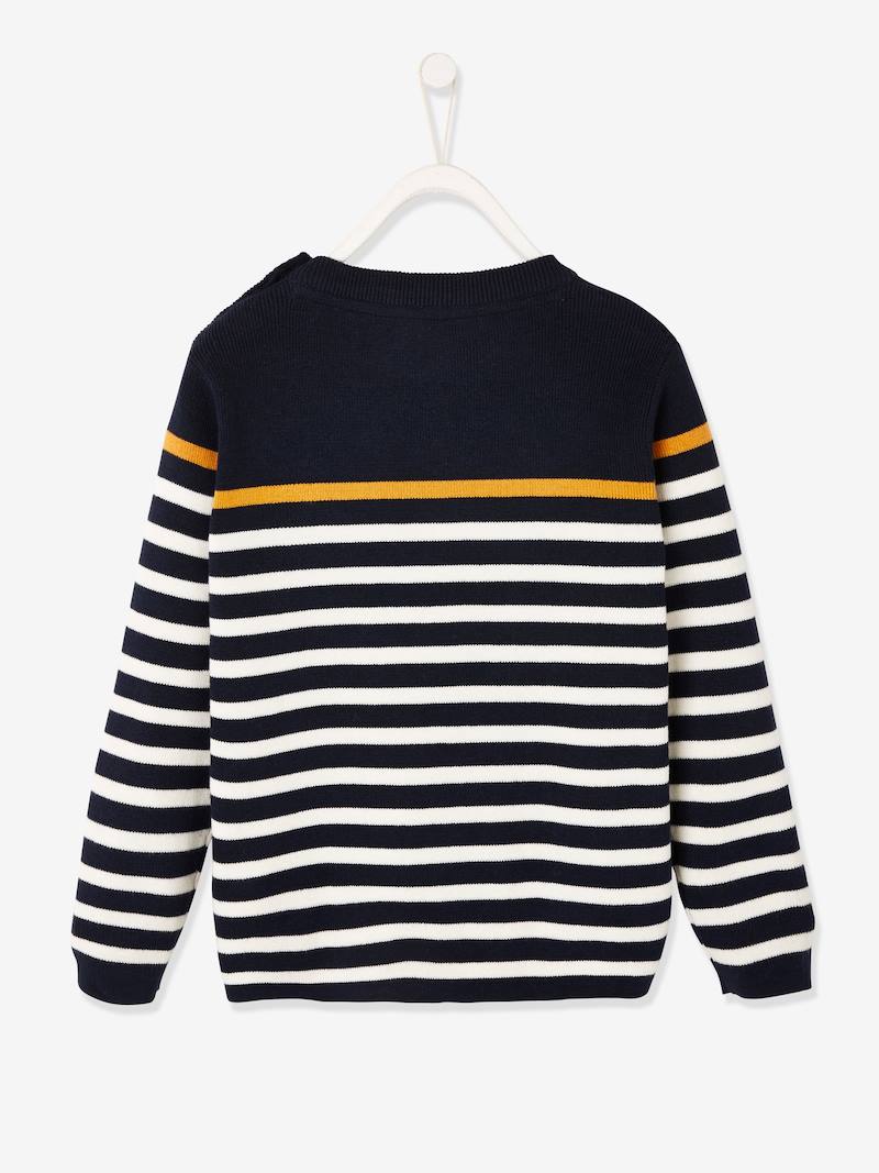 Striped Jumper for Boys yellow stripes, Boys Vertbaudet