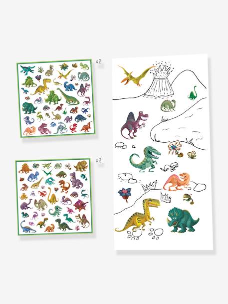 160 Dinosaur Stickers by DJECO Green 