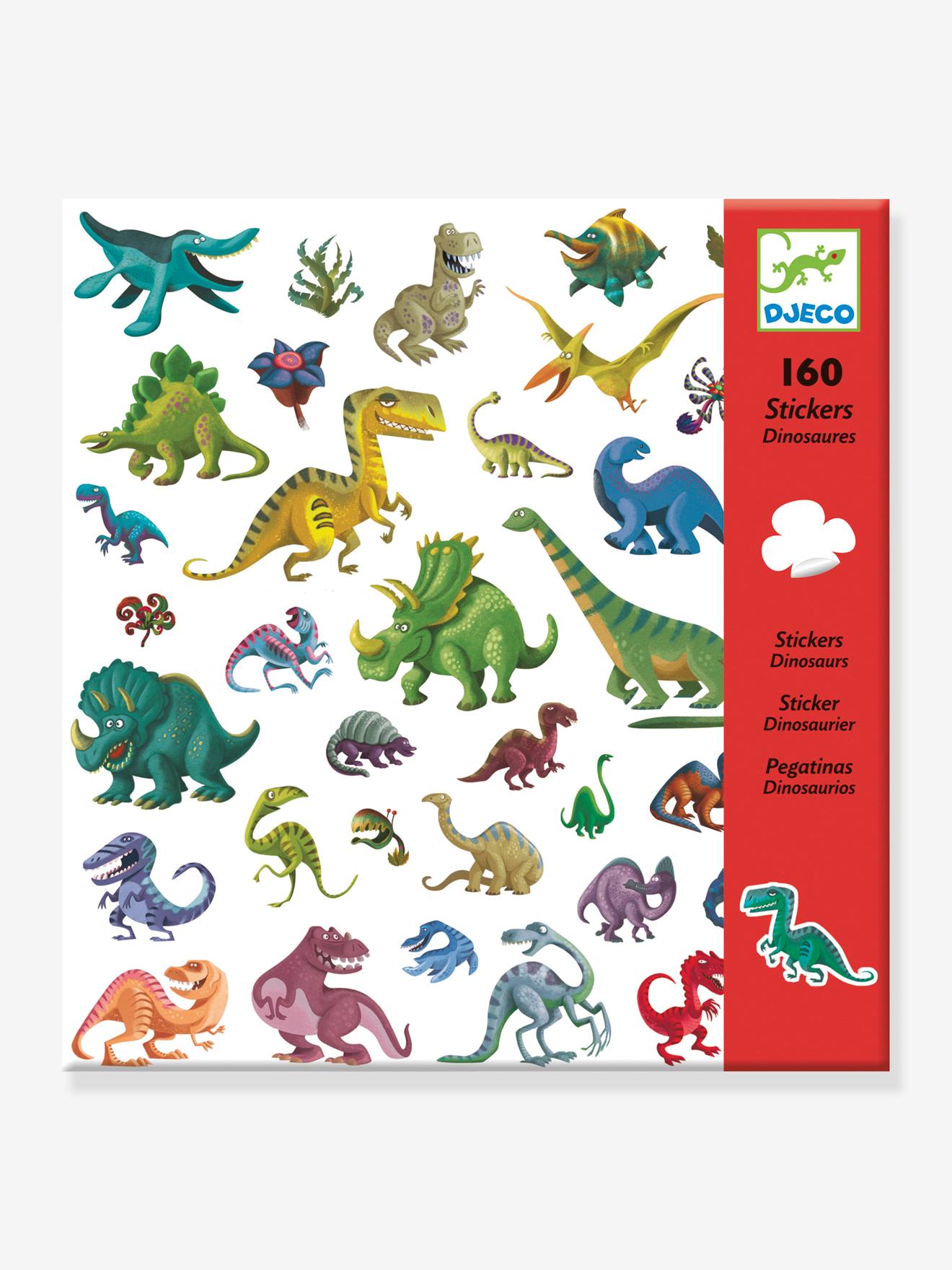 160 Dinosaur Stickers by DJECO green