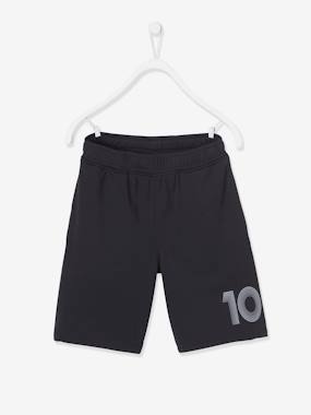 Number 10 Sports Shorts In Techno Material For Boys Black