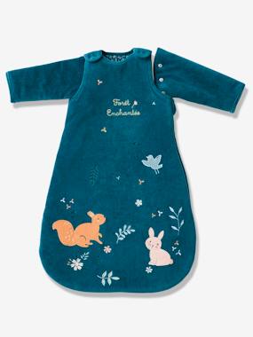 Image of Baby Sleep Bag with Removable Sleeves, FORET ENCHANTEE blue
