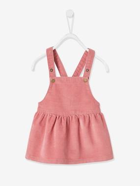 Corduroy Dungaree Dress For Baby Girls camel