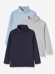 Boys-Tops-Roll Neck T-Shirts-Pack of 3 Assorted Polo-Neck Tops for Boys