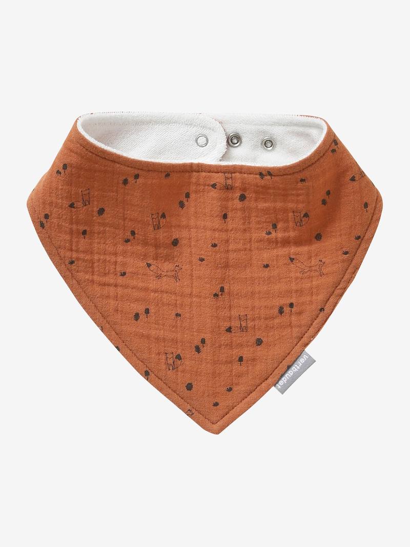 3 BandanaStyle Bibs in Cotton Gauze light green, Nursery Vertbaudet