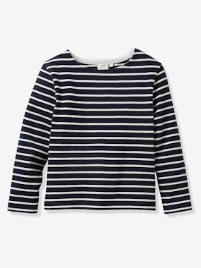 Boy s sailor-stripe T-shirt in organic cotton cream liberty hanna fay