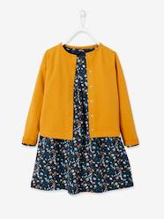 Girls-Dresses-Dress & Jacket Outfit with Floral Print for Girls