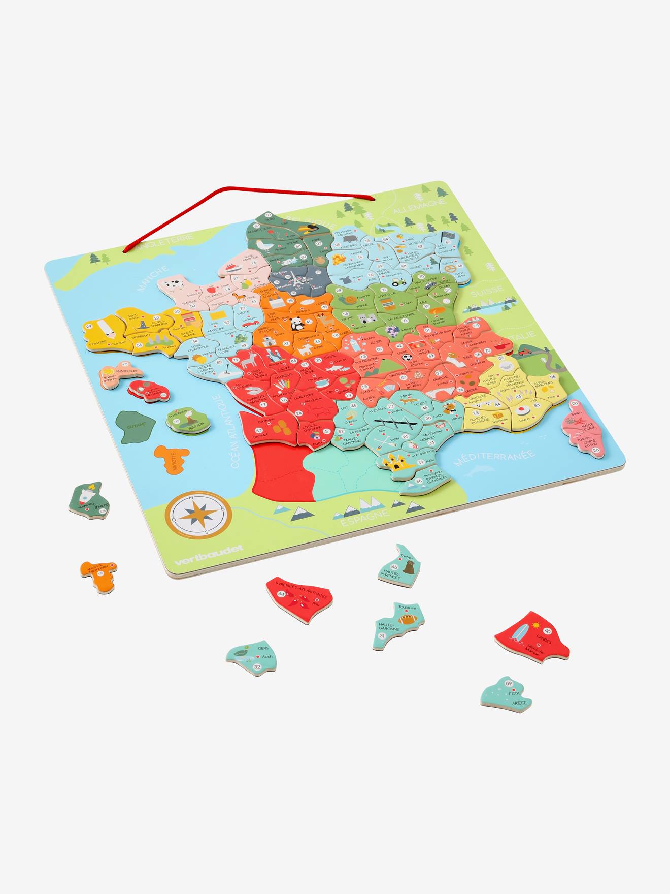 Magnetic Puzzle of France - French Version in FSC® Certified Wood no color