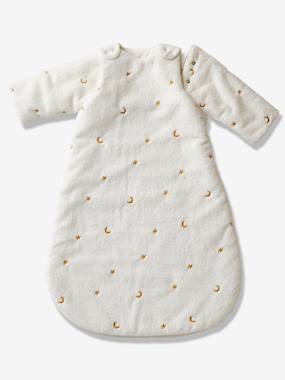 Image of Baby Sleep Bag with Detachable Sleeves, in Faux Fur, Moonlight Theme white