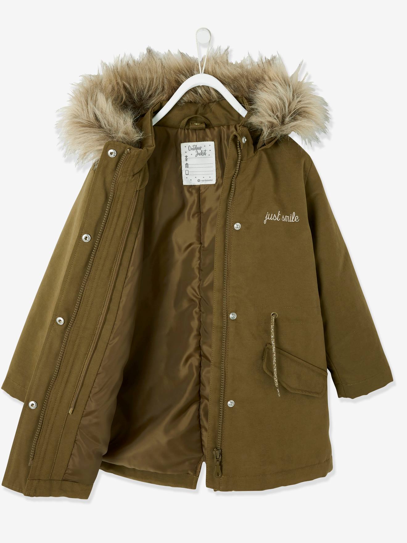 1 Parka for Girls green dark solid 3 in 1 Parka for Girls red dark solid