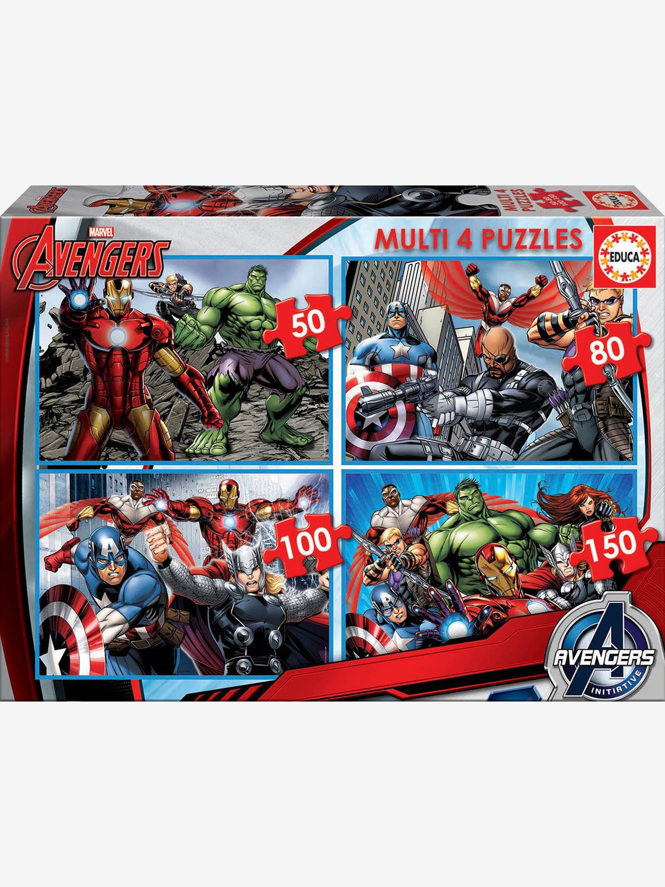Progressive Puzzles, 50-150 Pieces, Multi 4 Marvel(r) The Avengers, by EDUCA dark red