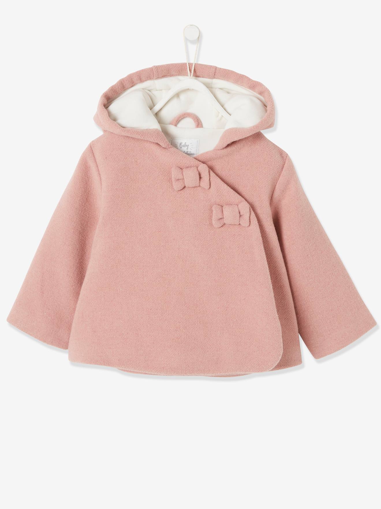 Fabric Coat with Hood, Lined & Padded, for Baby Girls pink