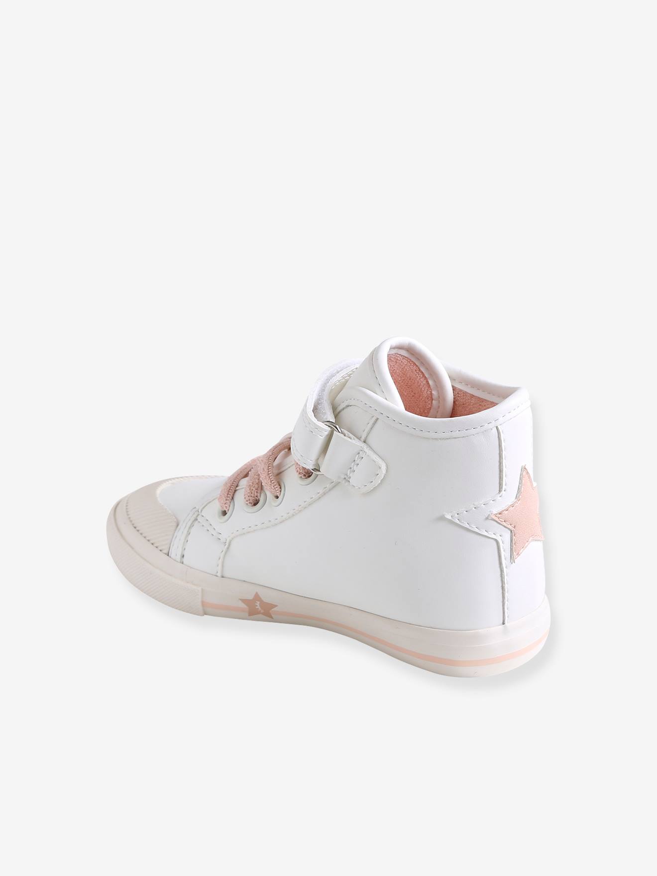 High Top Trainers With Glitter For Girls Designed For Autonomy White Shoes Vertbaudet