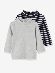 Baby-T-shirts & Roll Neck T-Shirts-Pack of 2 Polo Necks for Baby Boys