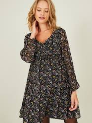 Maternity-Printed Dress in Crepe for Maternity