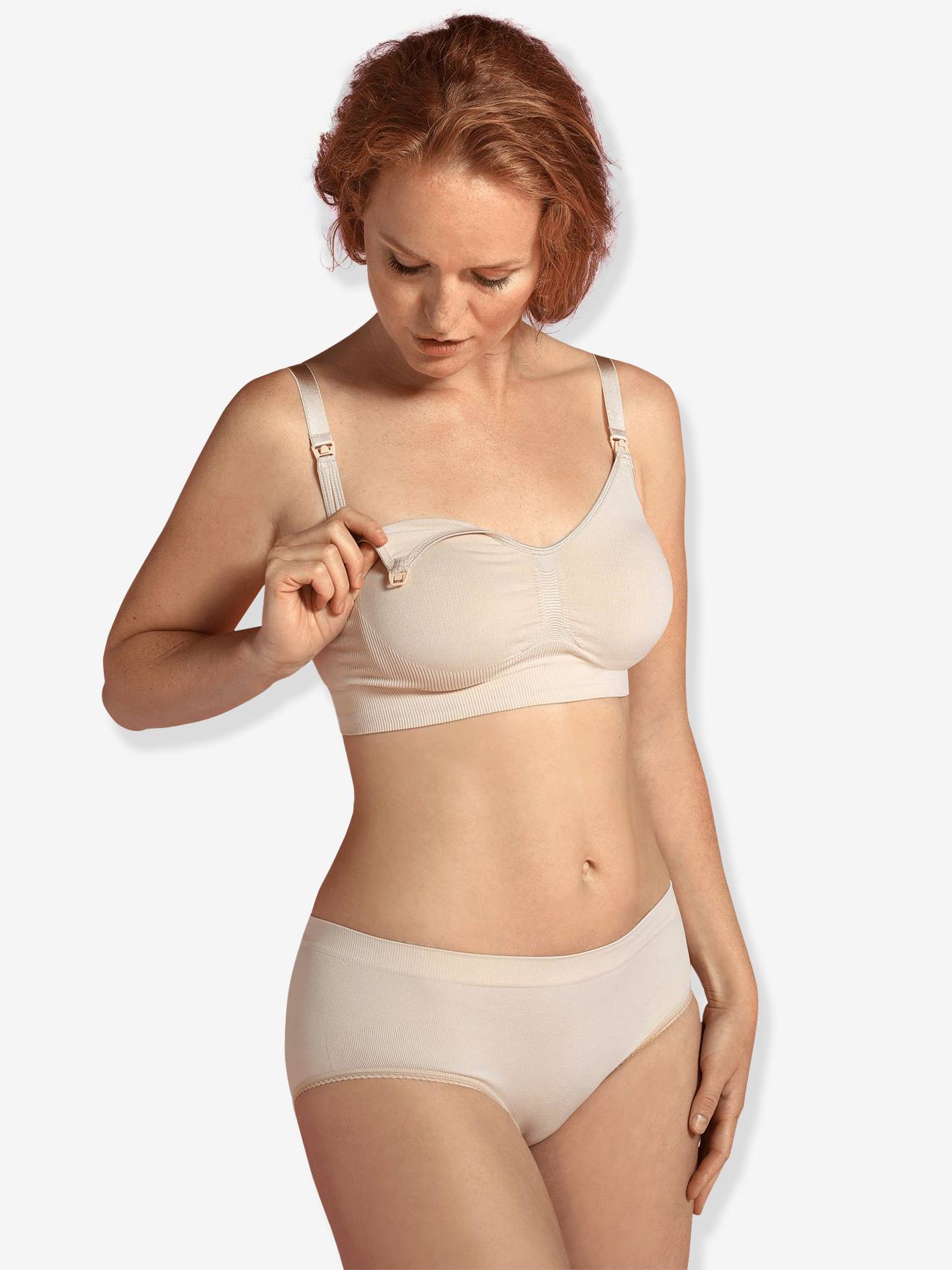 Maternity & Nursing Bra with Shape Memory, by CARRIWELL - beige