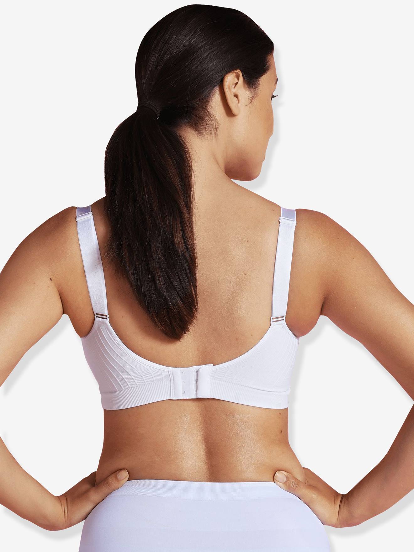 Carriwell Padded GelWire® Support Nursing Bra, White woman