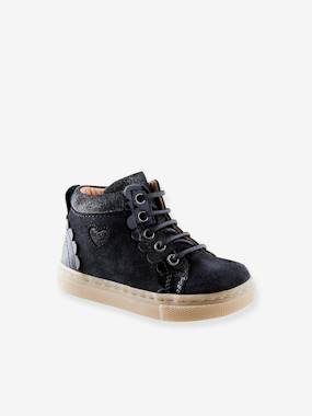 Leather High-Top Trainers with Laces