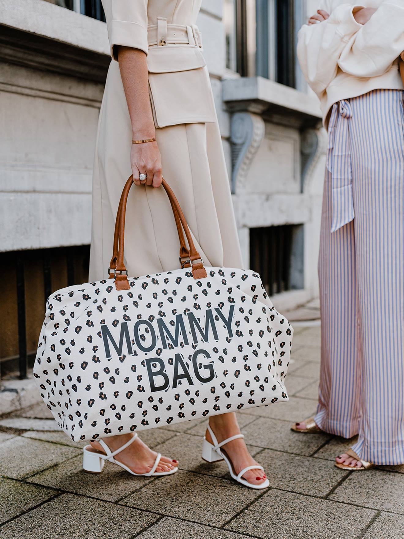 CHILDHOME Mommy Bag ecru leopard print baby changing bag