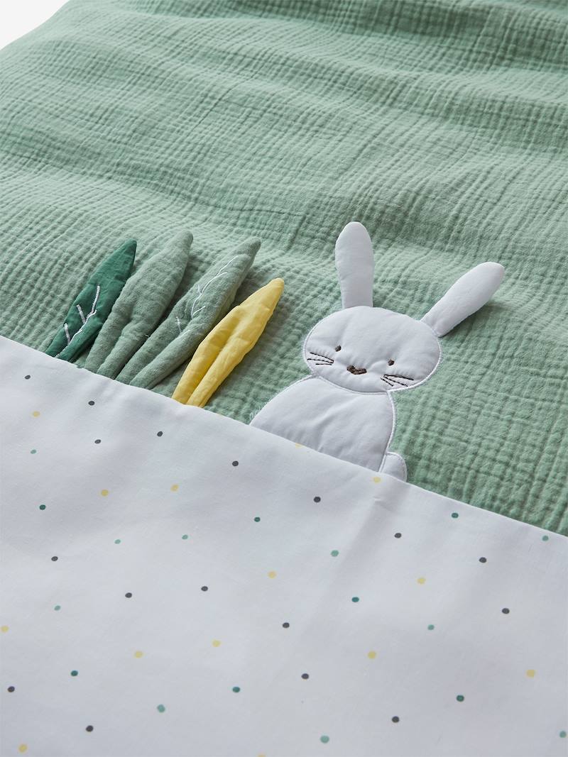 Duvet Cover for Babies, LAPIN VERT green, Bedding & Decor Vertbaudet