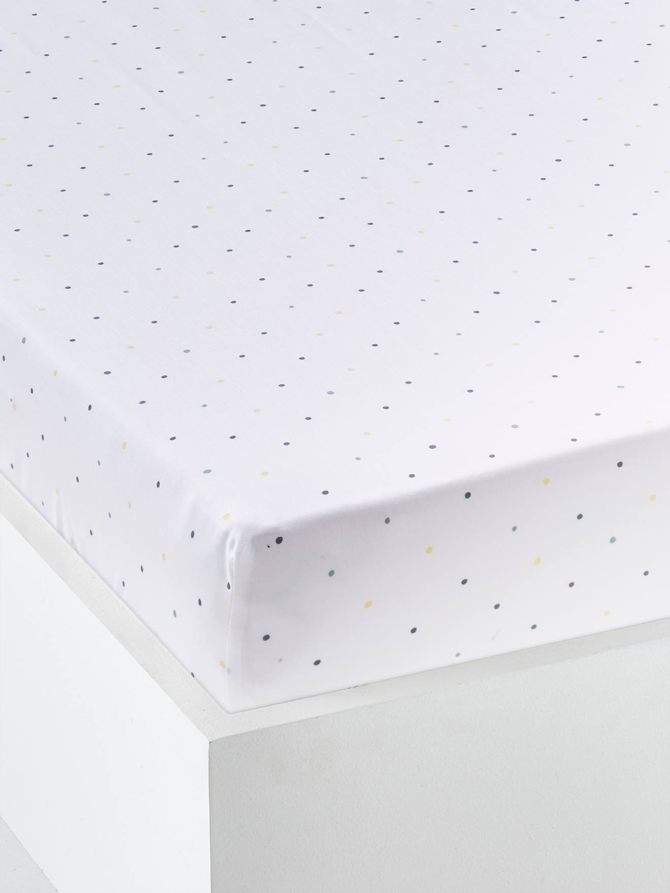 Fitted Sheet for Babies, LAPIN VERT white/print