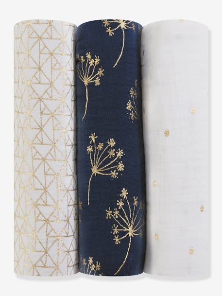Pack Of 3 Large Swaddles By Aden Anais Light Blue Nursery Vertbaudet Pack Of 3 Large Swaddles By Aden Anais Light Blue Nursery Vertbaudet