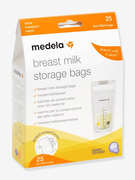 Box of 25 Breast Milk Storage Bags, Pump & Save by MEDELA NO COLOR 