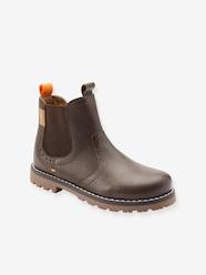 Shoes-Leather Boots with Faux Fur for Boys, Designed for Autonomy