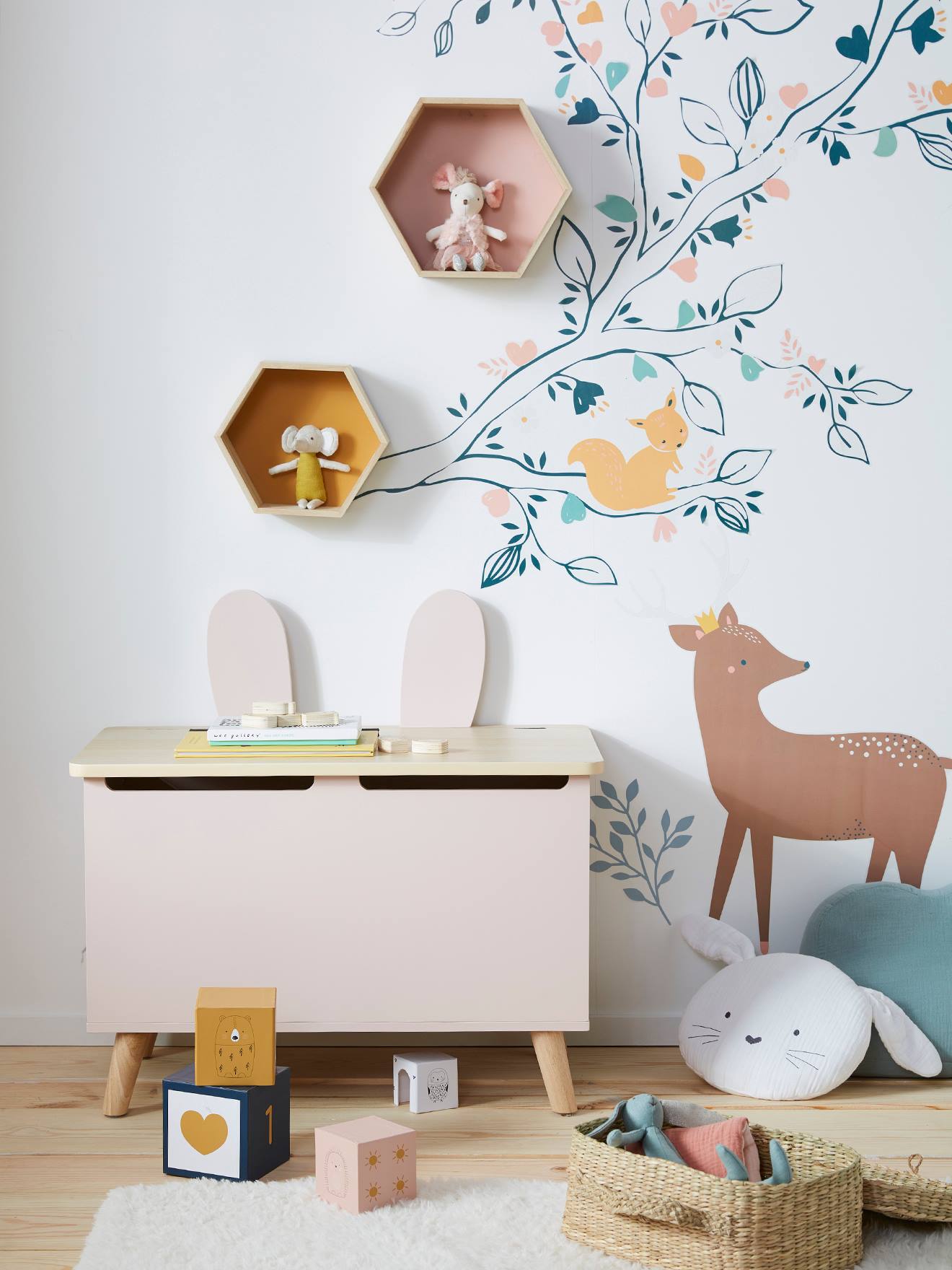 Storage Box, Rabbit - rose, Bedroom Furniture & Storage | Vertbaudet