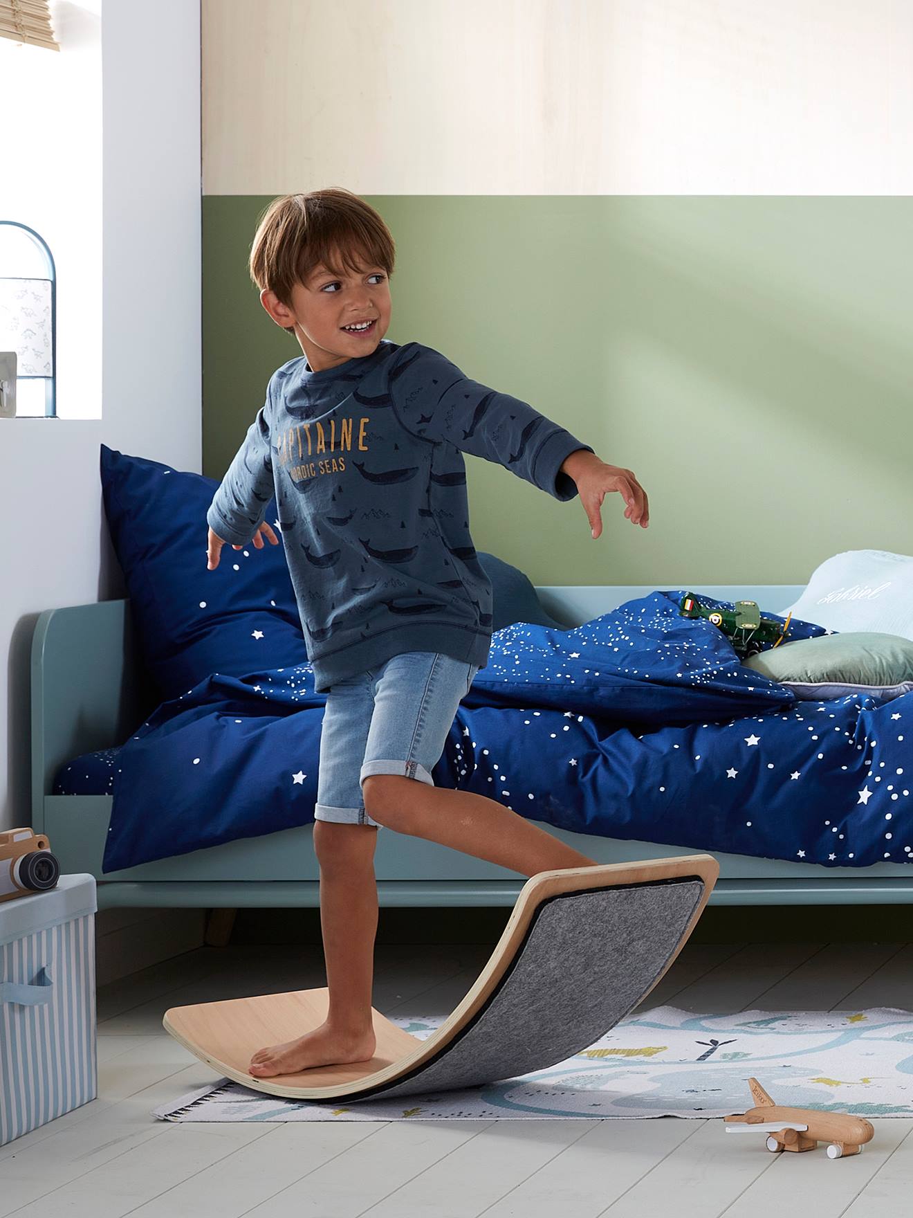 COSTWAY Balance Board van berkenhout, 14 mm wiebelplank 10 mm kurkrol, FSC -gecertificeerde evenwichtstrainer, balanceplank tot 100 kg belastbaar, balansboard voor kinderen en volwassenen