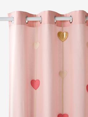 Sheer Curtain with Hearts Garland light