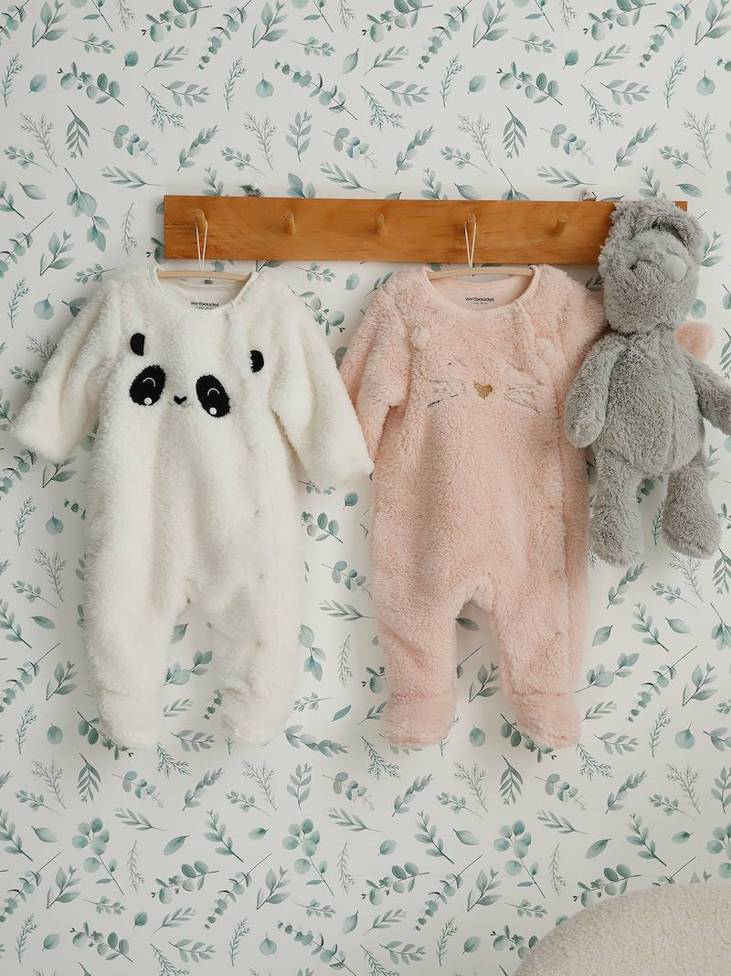 “Panda” Pramsuit in Faux Fur, for Baby Boys white, Baby Vertbaudet