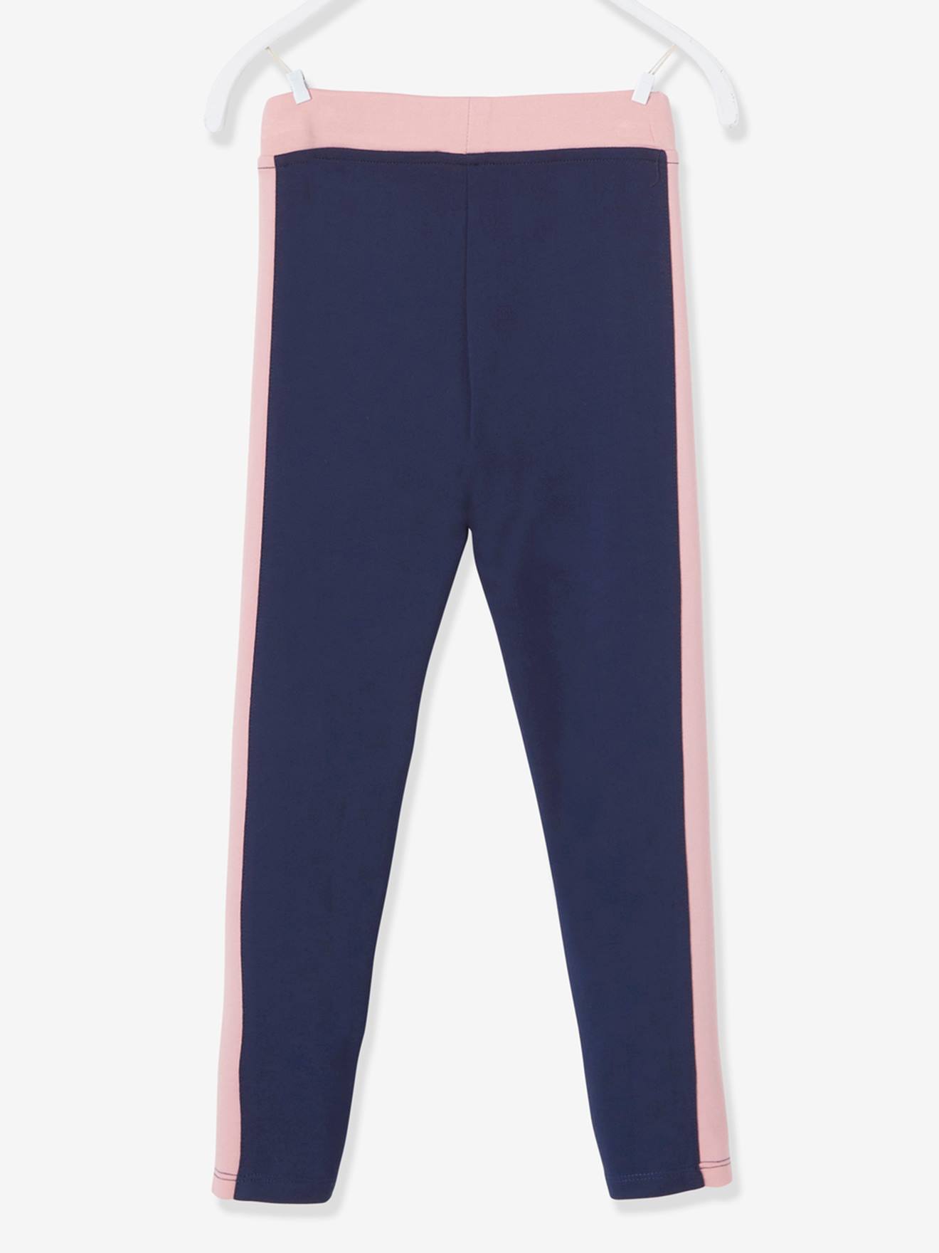 Sports Leggings with Stripe Down the Sides, for Girls - dark blue