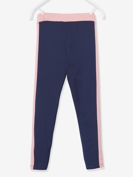 Sports Leggings with Stripe Down the Sides, for Girls Dark Blue+GREEN LIGHT SOLID WITH DESIGN+Light Pink+PURPLE DARK SOLID WITH DESIGN 